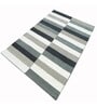 Grey Belgorod Striped Wool 4ft x 6ft Hand Tufted Carpet