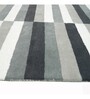 Grey Belgorod Striped Wool 4ft x 6ft Hand Tufted Carpet