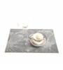 Grey Bency Rectangular PVC Dining Table Placemat