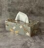 Grey Bird Resin Printed Wooden Tissue Paper Holder Box for Dining Room