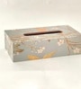 Grey Bird Floral Printed Resin Tissue Box