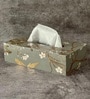 Grey Bird Floral Printed Resin Tissue Box