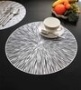 Grey Bitsy Round PVC Dining Table Placemat
