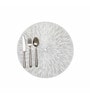 Grey Bitsy Round PVC Dining Table Placemat