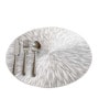 Grey Bitsy Round PVC Dining Table Placemat