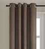 Grey Geometric Cotton 9 Ft Light Filtering Eyelet Door Curtain