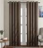 Grey Geometric Cotton 9 Ft Light Filtering Eyelet Door Curtain