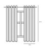 Grey Faux Silk Blackout 5 Feet Eyelet Curtain (Set of 2)