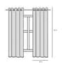 Grey Faux Silk Blackout 5 Feet Eyelet Curtain (Set of 2)