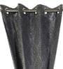 Grey Traditional Faux Silk 8 Ft Blackout Eyelet Door Curtains (Set of 2)