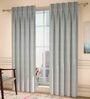 Grey Solid Poly Cotton 9 Ft Semisheer Pinch Pleat Door Curtains (Set of 2)