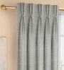 Grey Solid Poly Cotton 9 Ft Semisheer Pinch Pleat Door Curtains (Set of 2)