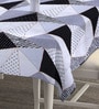 Grey Blended Cotton Geometric 72x52 Inches Table linen