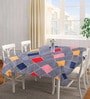 Grey Blended Cotton Geometric 72x52 Inches Table linen