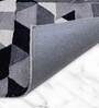 Grey Abstract Blended Wool 5 ft x 7 ft Hand Tufted Carpet