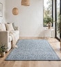 Grey Geometric Wool And Cotton 5 X 8 Ft Hand Tufted Carpet