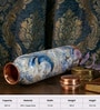Grey Blue Marble Print Copper Bottle