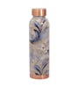 Grey Blue Marble Print Copper Bottle