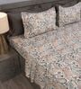 Grey Bohemian Paisley Design 210 TC 100% Cotton Superking Bedsheet with 2 Pillow Covers Grey Bohemian Paisley Design 210 TC 100% Cotton Superking Bedsheet with 2 Pillow Covers