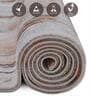 Grey Abstract Polypropylene 6 Ft X 4 Ft Machine Made Carpet