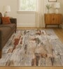 Grey Abstract Polypropylene 6 Ft X 4 Ft Machine Made Carpet