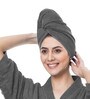 Grey Caldezonia Solid 450 GSM Microfiber Bath HairWrap