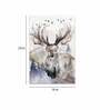 Deer Dreaming Grey Canvas Teakwood And MDF Framed Wildlife Art Print