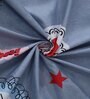 Grey Cartoon 300 TC Cotton Blend Double Bedsheet With 2 Pillow Covers
