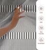 Grey Cascade Stripe Printed 400 TC Cotton Super King Sized Bedsheet with 2 Pillow Covers