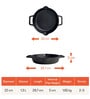 Pre Seasoned Skillet 8.7 Inch Hard Anodised Black Cast Iron Frying Pan