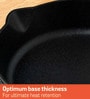 Pre Seasoned Skillet 8.7 Inch Hard Anodised Black Cast Iron Frying Pan