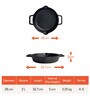 Pre Season Skillet 10.2 Inch Hard Anodised Black Cast Iron Frying Pan
