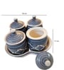 Grey Ceramic  300 ml 4 Pcs Condiments Jars with Tray