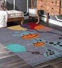 Grey Character Wool 6 x 4 Feet Anti Slip Kids Floor Mat