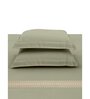 Grey Embroidered 210 TC Cotton King Sized Bedsheet with 2 Pillow Covers