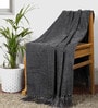 Grey Chenille Plain Solid Pattern 60 X 50 Inch Throw