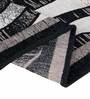 Grey Chenille Abstract 4.5 X 7 Feet Hand Woven Carpet