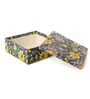Grey Cloth Hardboard  Floral Design Box