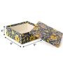 Grey Cloth Hardboard  Floral Design Box