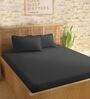 Black 210TC Cotton stripe 1 Super King Bedsheet with 2 Pillow Covers