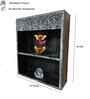 Grey Colour Solid Wood Handcarved Box Style Floating Wall Shelf With Compartment