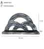 Grey Colour Solid Wood Handcarved Floating Wall Shelf In Rainbow Design