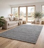 Grey Contemporary Wool And Cotton 8 X 5 Feet Hand Tufted Carpet