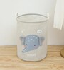 Grey Cotton Elephant 11 Ltrs Laundry Basket Cum Kids Storage Organizer