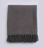 Grey Solid Cotton 60x50 Inch Sofa Throw