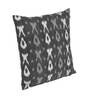 Grey & White Abstract Cotton 16 x 16 Inch Cushion Cover