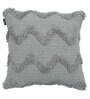 Grey Woven Zig Zag Cotton 16 x 16 Inches Cushion Covers (Set of 2)