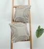 Grey Woven Cotton 16 x 16 Inches Cushion Covers (Set of 2)