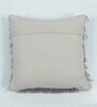 Grey Textured Striped Cotton 16 x 16 Inches Cushion Covers (Set of 2)