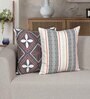Grey Cotton Abstract 18x18 inches Cushion Covers (Pack of 2)